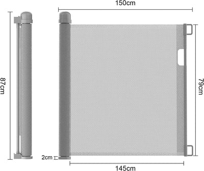 UISEBRT Türschutzgitter Ausziehbar 0 -150cm, Treppenschutzgitter für Baby und Pelztiere, Kinder Schu