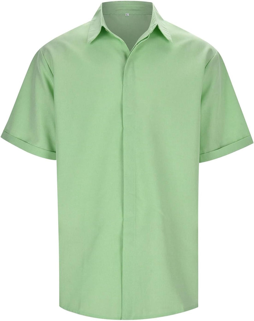 Leinenhemd Herren Kurzarm Freizeithemd Button Down Oberteile Leinenshirt Regular Fit Sommer Casual S