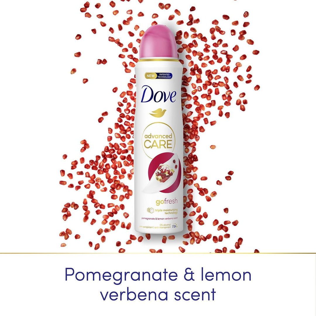 6x Dove Women Deodorant Spray Go Fresh - Granatapfel und Lemon Verbena- 250ml
