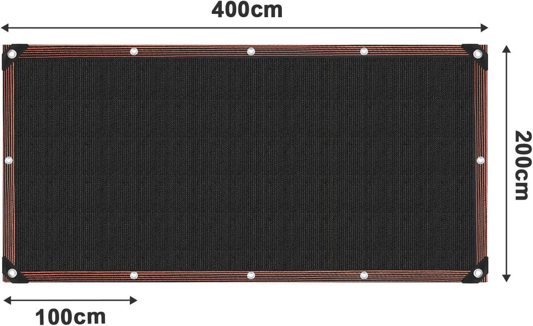 Sonnensegel 2x4 m Garden Shade Net,90% UV-Beständiges Terrassendach Sonnenschutz,Schwarz Schattennet