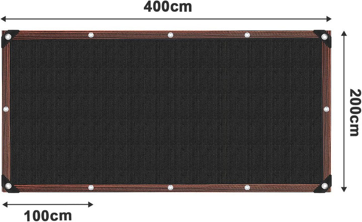 Sonnensegel 2x4 m Garden Shade Net,90% UV-Beständiges Terrassendach Sonnenschutz,Schwarz Schattennet
