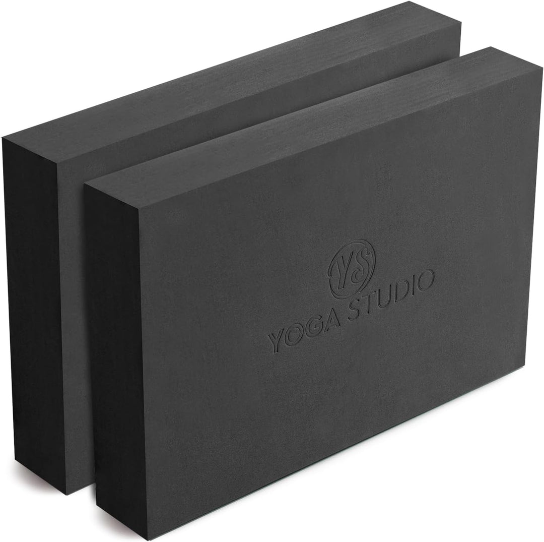 Yoga Studio Yoga-Block, 30 cm x 20 cm x 5 cm, rutschfester EVA-Block, Doppelpack, leichtes Übungszub