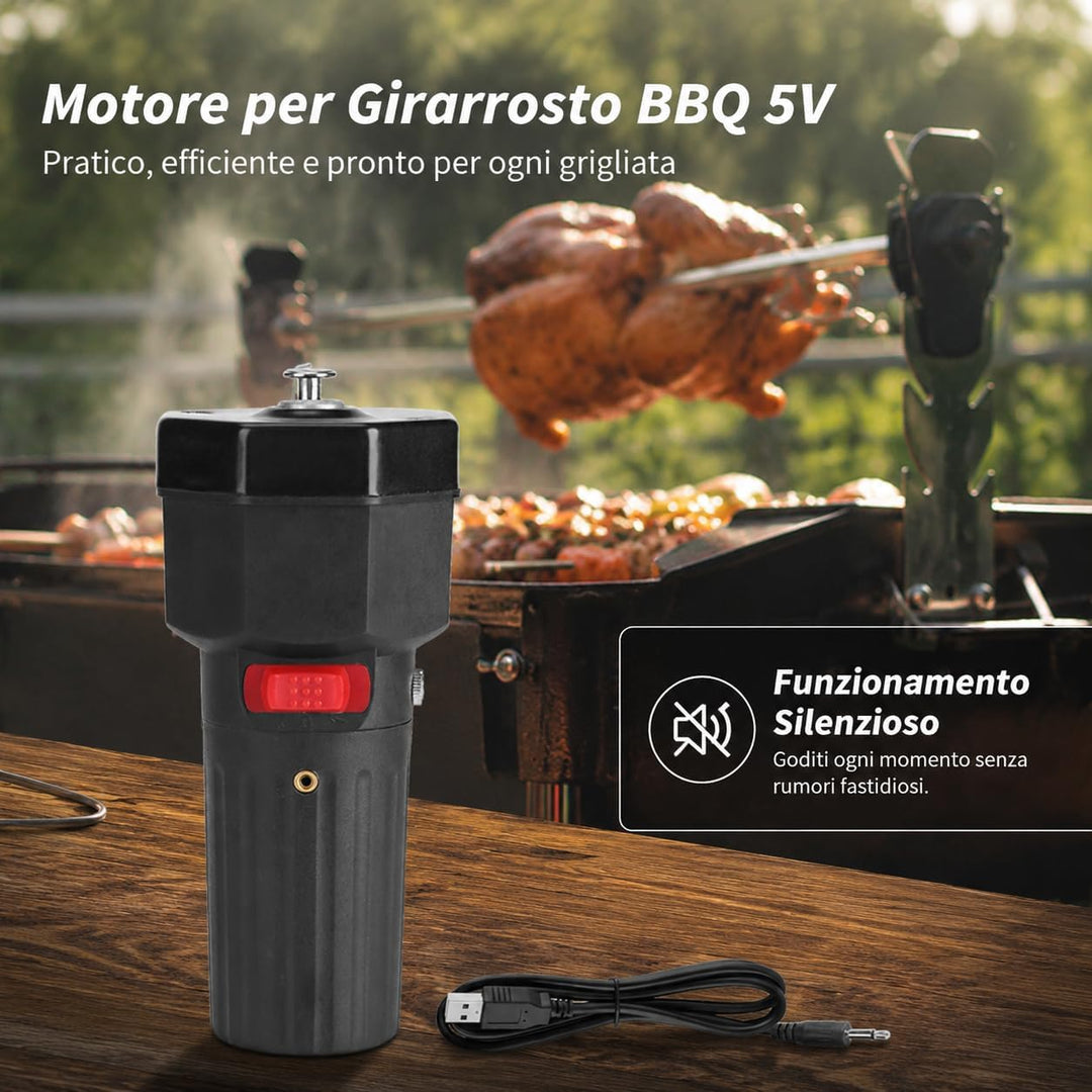 5V Rotator Grillmotor BBQ Grillspiessmotor, Campingartikel Batterie Grillmotor, mit USB Boost Wire