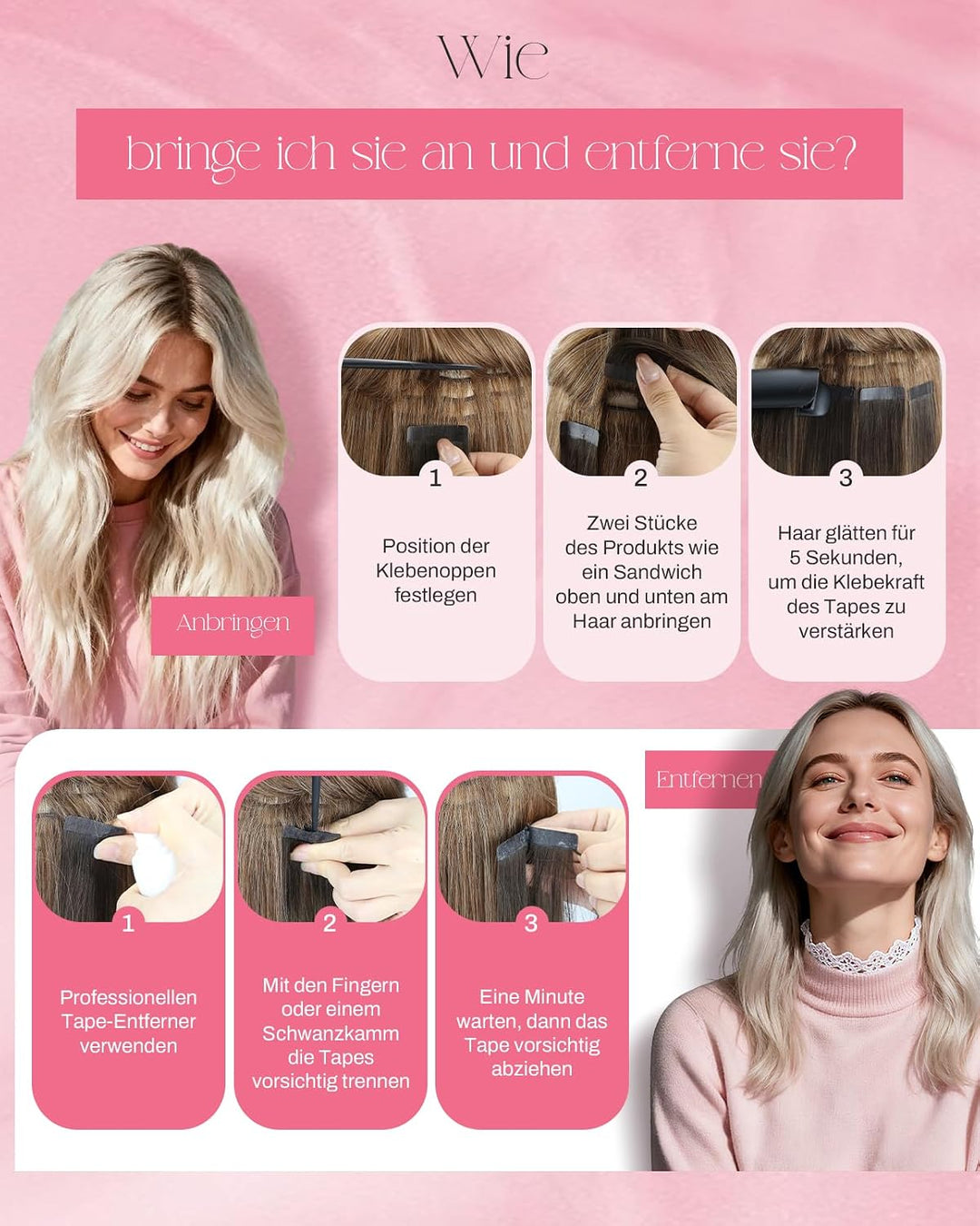 Moresoo Nahtlose Tape in Extensions Echthaar Braun Haarverlängerung Echthaar Tapes Dunkelbraun bis G