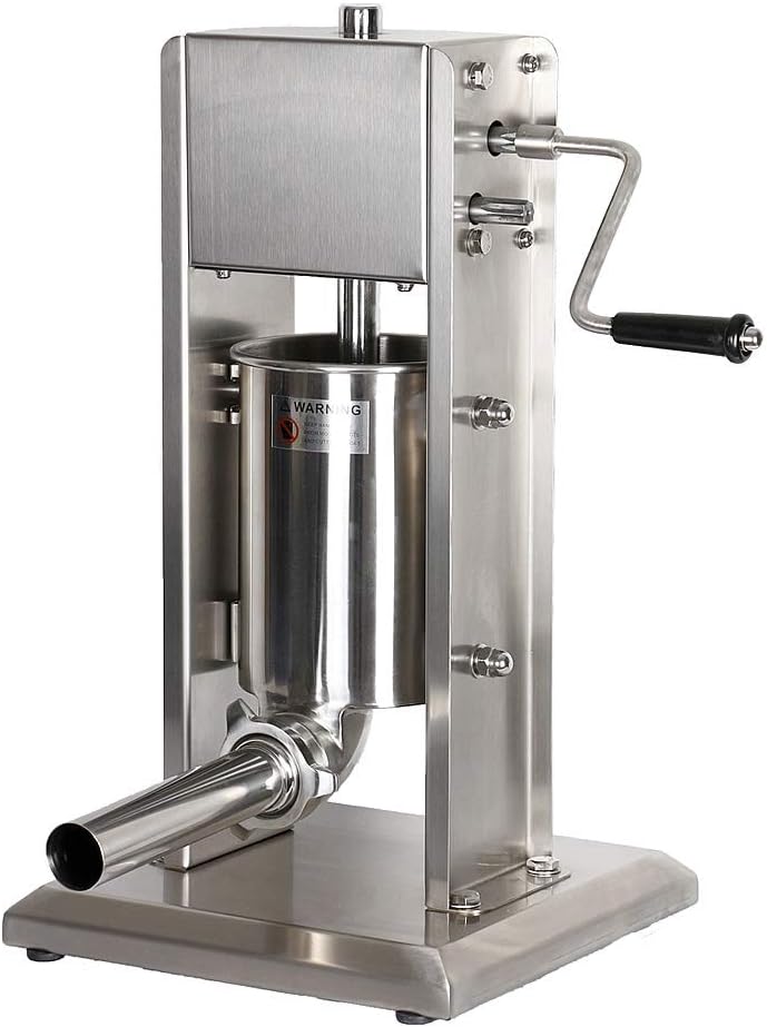 Melko Wurstfüllmaschine Edelstahl 5l Wurstpresse Wurstfüller Wurstmaschine mit 2-Gang-Getriebe Wurst