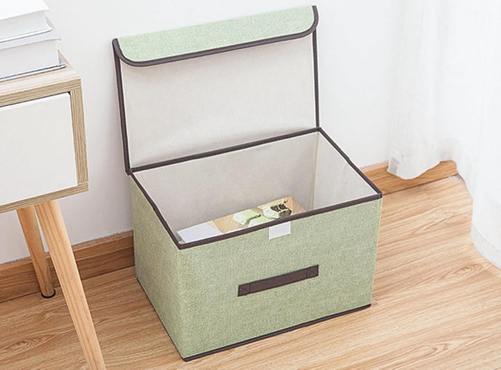 NCRGB 8 Stück Stoff Faltbare Aufbewahrungsboxen mit Deckel (36cm/4 Pack+26cm/4 Pack) Stoffaufbewahru