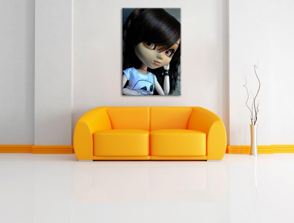 Pullip-Püppchen Scarlett Leinwand, XXL riesige Bilder fertig gerahmt mit Keilrahmen, Kunstdruck auf
