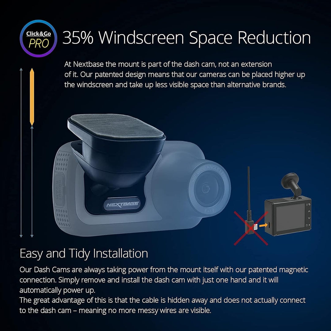 Nextbase 422GW Dashcam Auto Vorne Hinten - 280° / 360 Weitwinkel, 1440P/30fps HD WiFi 10Hz GPS Bluet