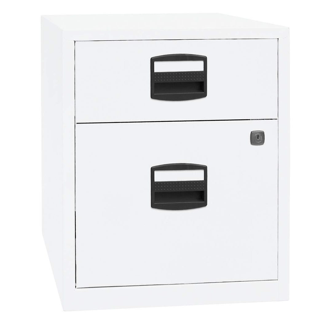 Bisley Home mobiler Beistellschrank PFA, 1 Universalschublade, 1 HR-Schublade, Metall, 696 Verkehrsw