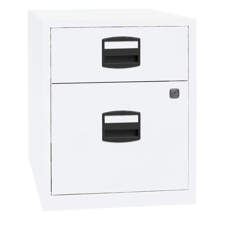 Bisley Home mobiler Beistellschrank PFA, 1 Universalschublade, 1 HR-Schublade, Metall, 696 Verkehrsw