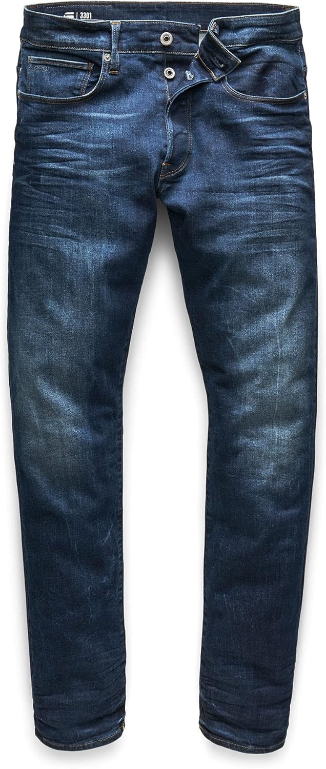 G-STAR Herren 3301 Regular Tapered Jeans 26W / 30L Blau (Dk Aged 51003-6553-89), 26W / 30L Blau (Dk