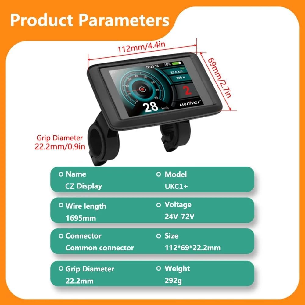 Elektrofahrrad UKC1 / UKC1+ LCD-Farbdisplay, kompatibel mit APT-Protokoll, mit SM/wasserdichtem Stec