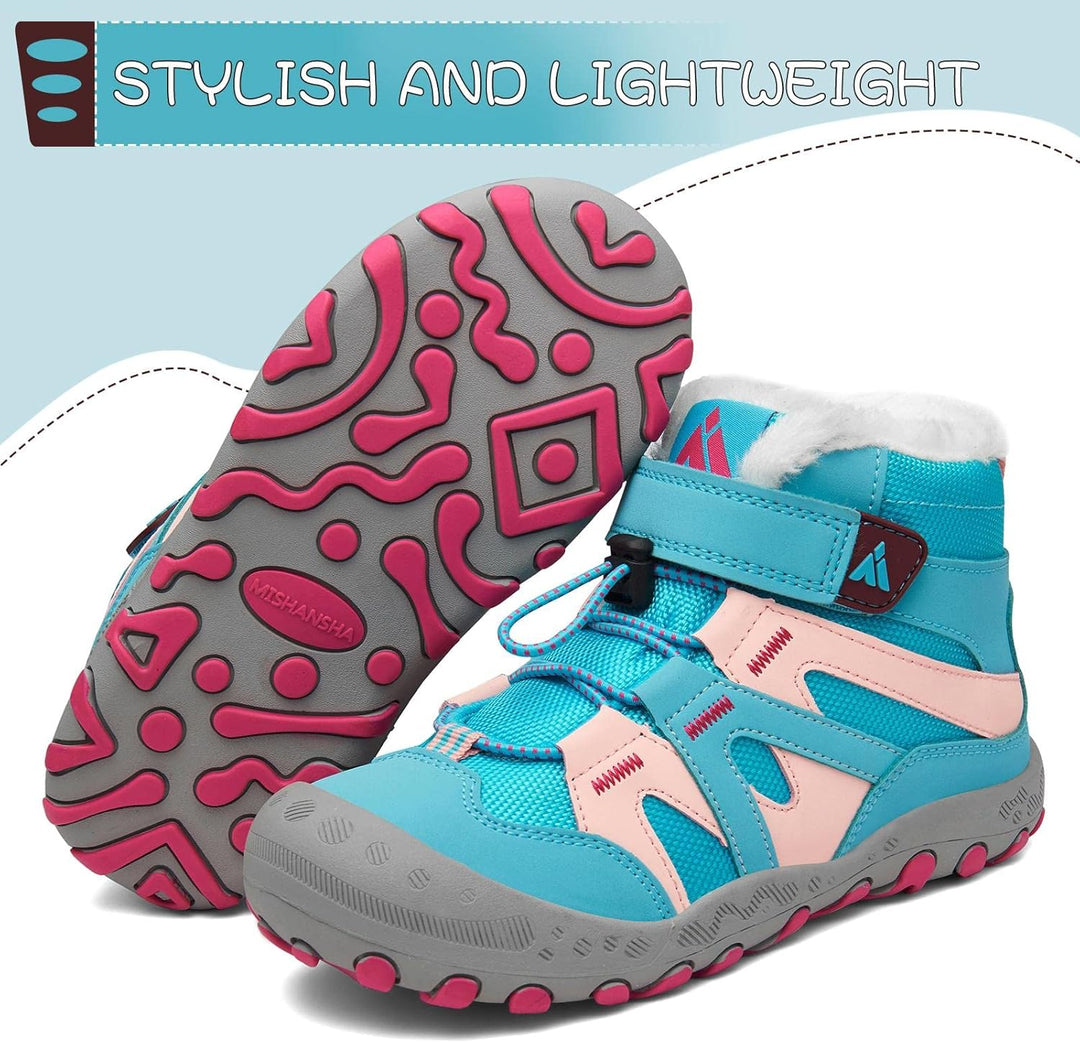 Mishansha Kinder Winterschuhe Warm Gefüttert Winterstiefel Jungen Mädchen Schneestiefel Outdoor Ruts