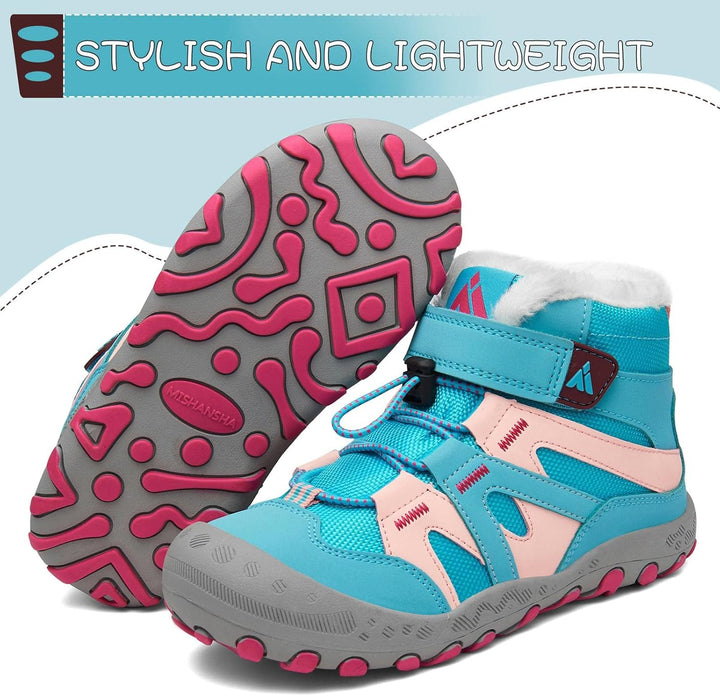 Mishansha Kinder Winterschuhe Warm Gefüttert Winterstiefel Jungen Mädchen Schneestiefel Outdoor Ruts