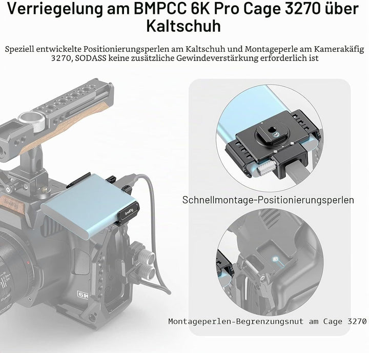 SMALLRIG SSD Halter Halterung nur für T5/T7 SSD Funktioniert für BMPCC 6K PRO Kamera und für BMPCC 6