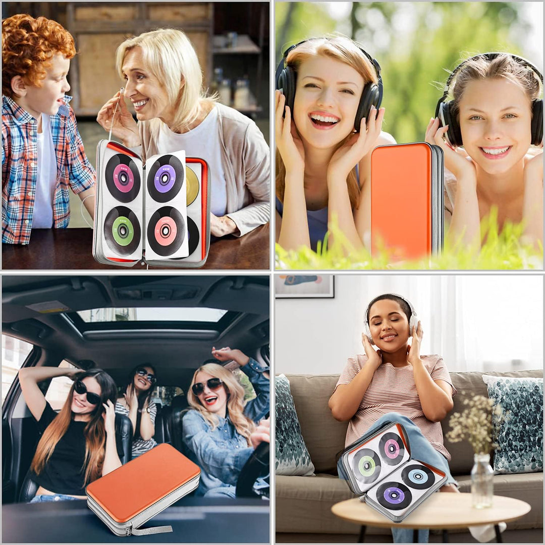 UENTIP CD-Hülle mit 48 Kapazitäten, tragbare DVD-Hülle aus Hartplastik, CD-Organizer, Brieftasche, s