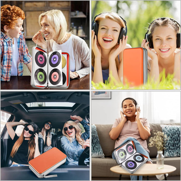 UENTIP CD-Hülle mit 48 Kapazitäten, tragbare DVD-Hülle aus Hartplastik, CD-Organizer, Brieftasche, s