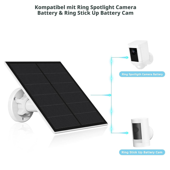 Solarmodul für Ring Kamera,5W Kamera Solarpanel kompatibel mit Ring Spotlight Cam Akku & Stick Up Ca