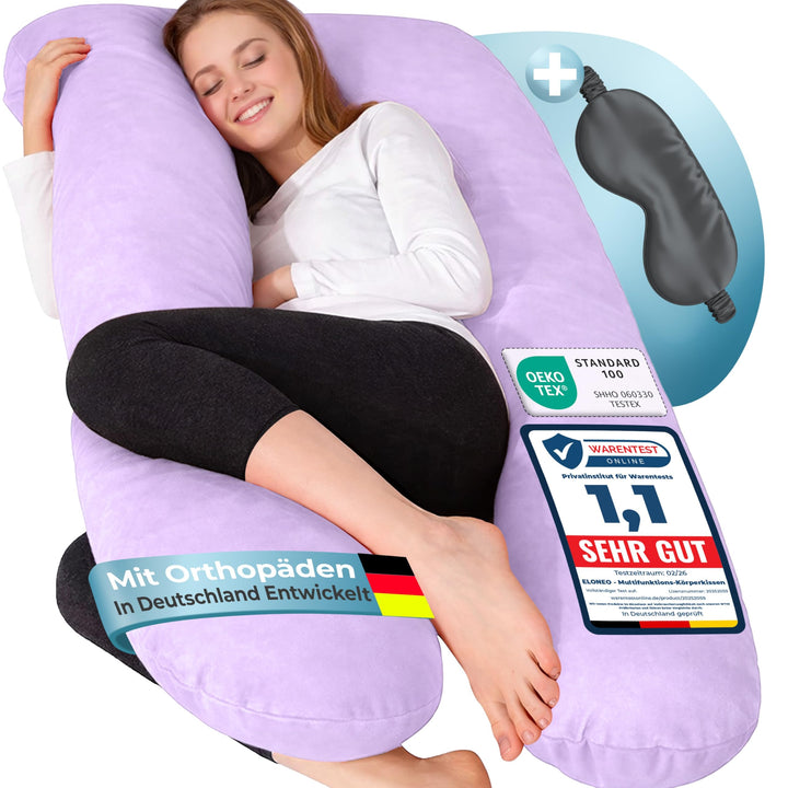 ELONEO NEU Seitenschläferkissen mit Bezug | Stillkissen | Schwangerschaftskissen XXL | Pregnancy Pil