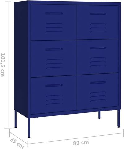 Gecheer Schubladenschrank, Kommode mit 6 Schubladen Sideboard Anrichte Mehrzweckschrank Metallschran