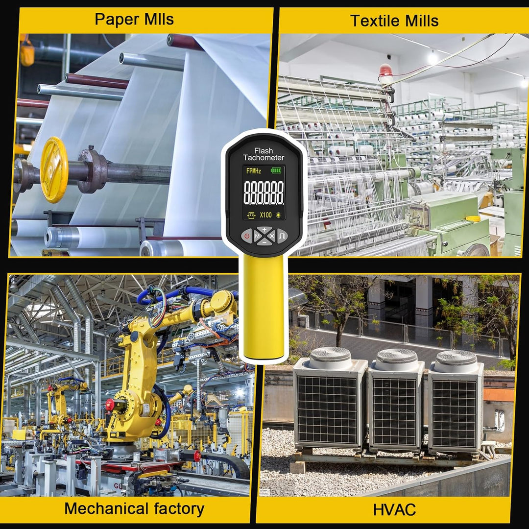 Digitales LED Stroboskop, Drehzahlmesser 60-100000RPM, Wiederaufladbarer Handdrehzahlmesser, Berühru