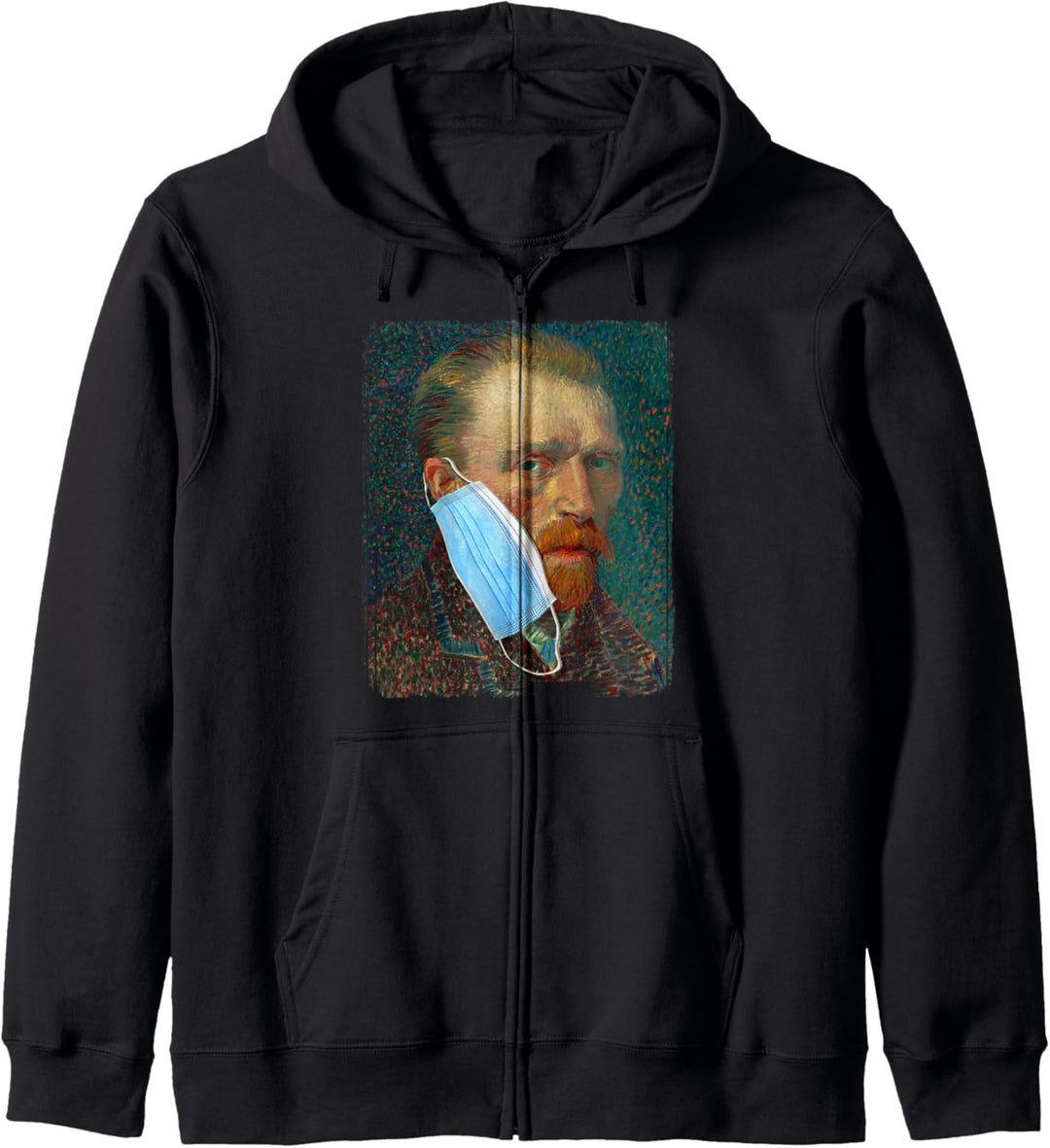 Lustige Van Gogh Meme trägt eine soziale Distanzierung Kapuzenjacke