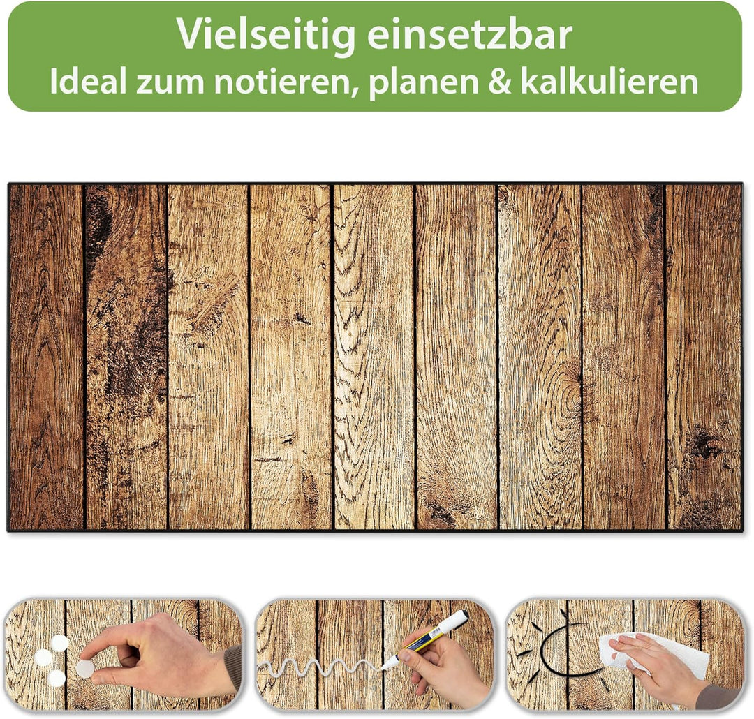banjado Magnettafel schwarz 78 x 37cm / Magnetwand Metall/Magnetpinnwand als Memoboard/Pinnwand Magn