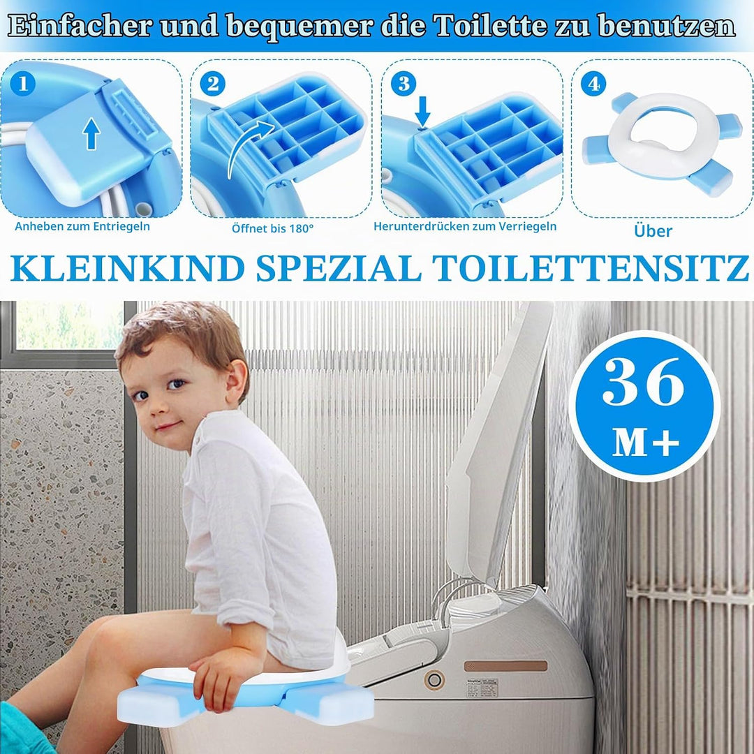 Toilettensitz Kinder,Töpfchen für Unterwegs,Reisetöpfchen mit 40 Stück Töpfchenbeutel,Töpfchen Train