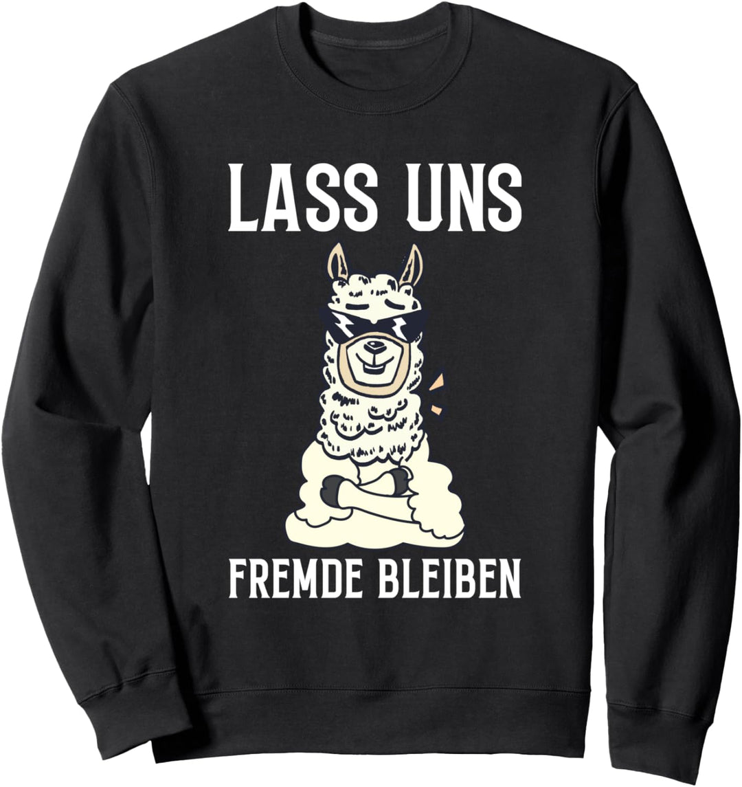 Lass Uns Fremde Bleiben Lustiges Lama Spruch Sweatshirt