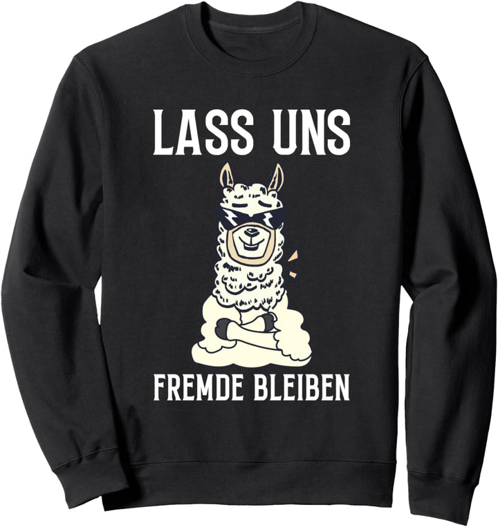 Lass Uns Fremde Bleiben Lustiges Lama Spruch Sweatshirt
