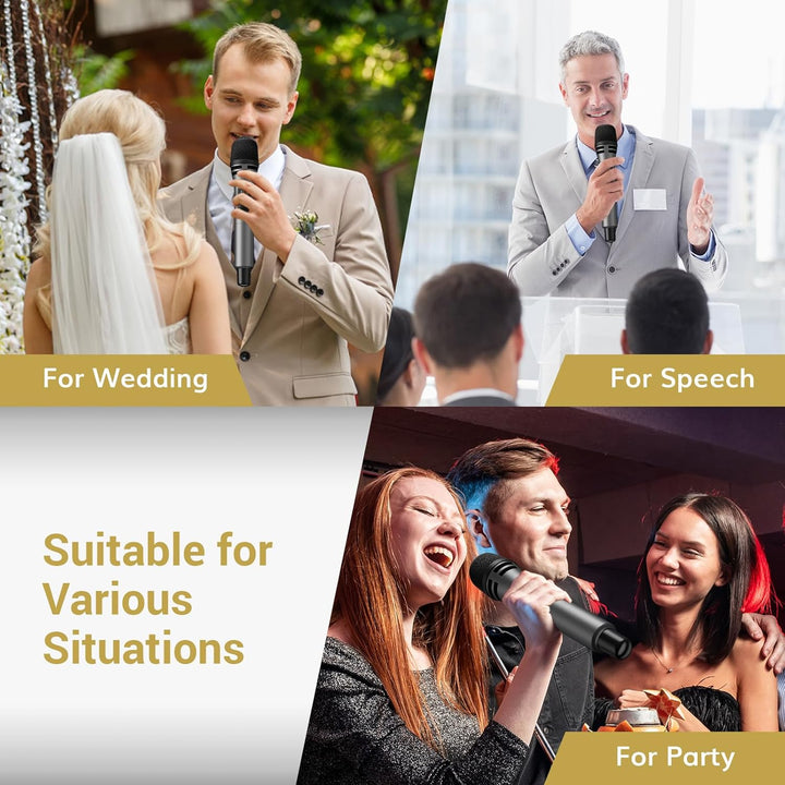 TONOR Dual Funkmikrofonen System kabellos, drahtloses Karaoke Mikrofon Set Wireless Microphone Handm