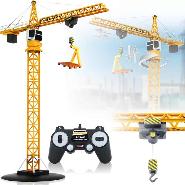 JAMARA Liebherr Turmdrehkran Baustellenfahrzeug 1:20 ferngesteuert 2,4 GHz offiziell lizenziert (Lie