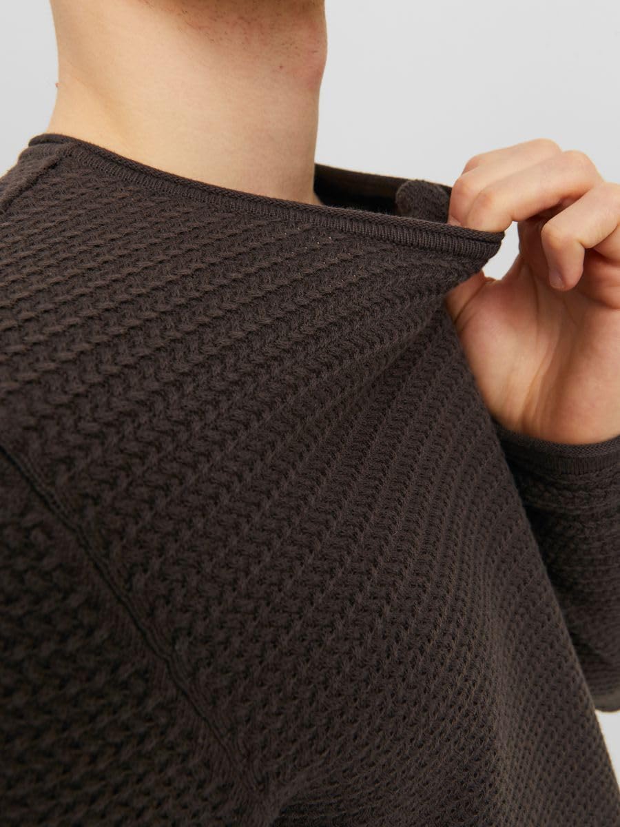 JACK &amp; JONES Male Strickpullover Einfarbig Strickpullover M Chocolate Torte, M Chocolate Torte