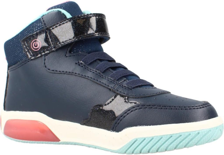 Geox Mädchen J Inek Girl Sneaker 24 EU Navy Watersea, 24 EU Navy Watersea