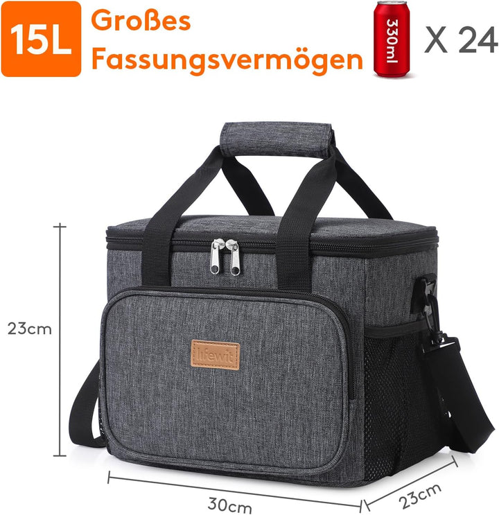 Lifewit 15L Kühltasche klein unterwegs, Isolierte Cooler Bag Lunchtasche faltbar für Herren und Dame