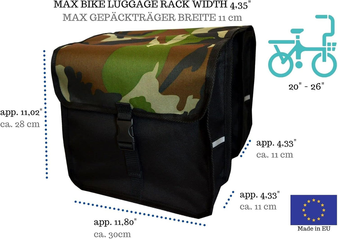 Beluko Fahrradtasche Kinderfahrrad 20-26 Zoll – Doppelte Gepäckträgertasche 18L – Wasserdicht & Robu