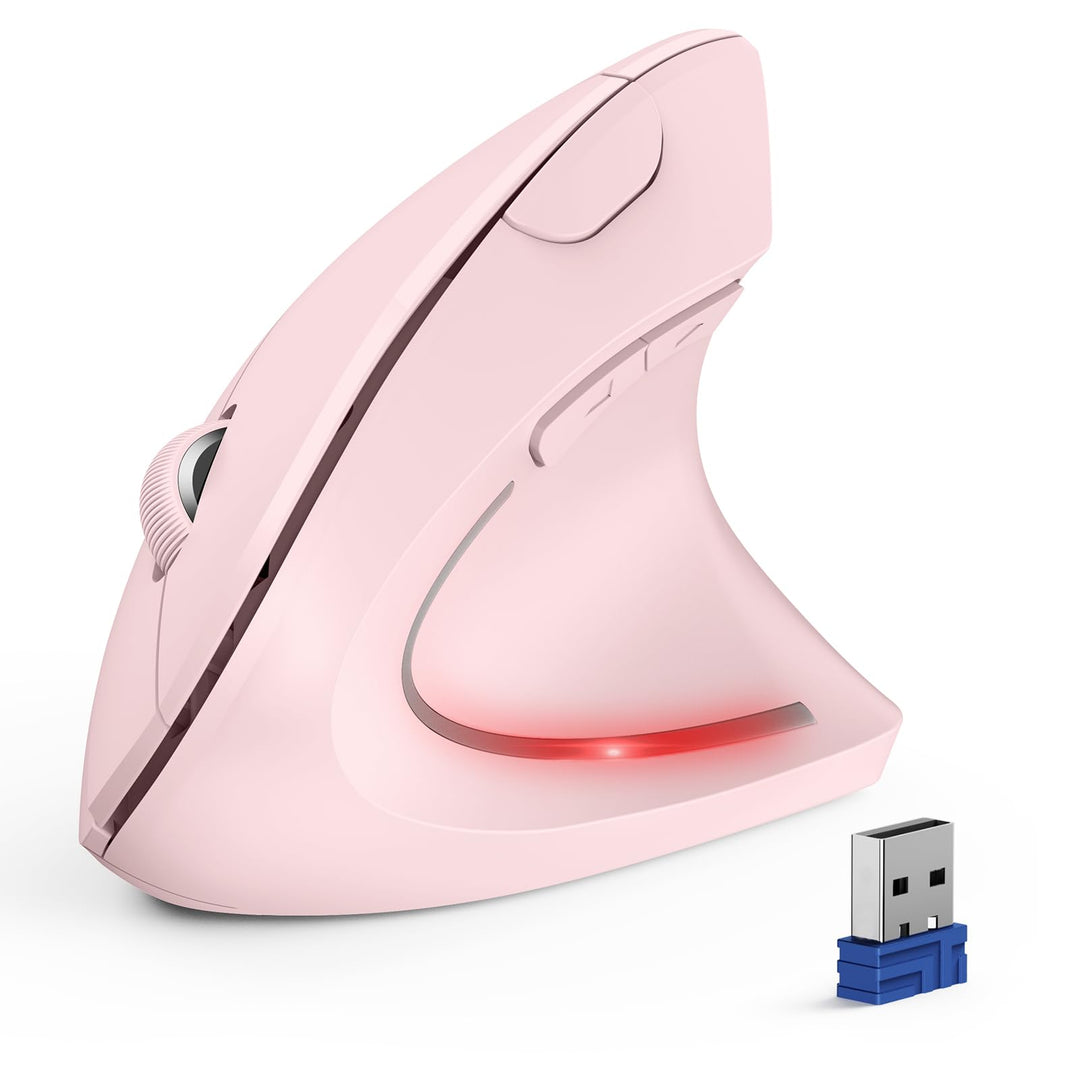 TECKNET Ergonomische Maus, Kabellose Bluetooth Vertikale Maus(BT 5.0+BT 3.0+2.4G), 6 Einstellstufen
