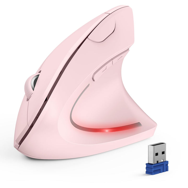 TECKNET Ergonomische Maus, Kabellose Bluetooth Vertikale Maus(BT 5.0+BT 3.0+2.4G), 6 Einstellstufen
