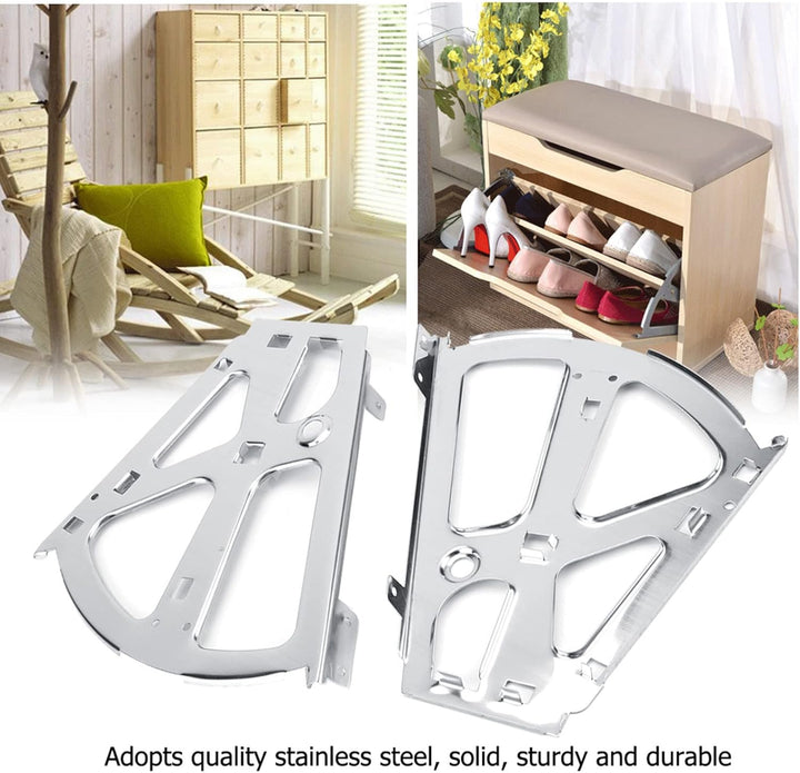 2 Stück Schuhe Scharniere, Edelstahl Schuhe Schublade Schrank Scharniere Drehen Rack Ersatz Beschläg