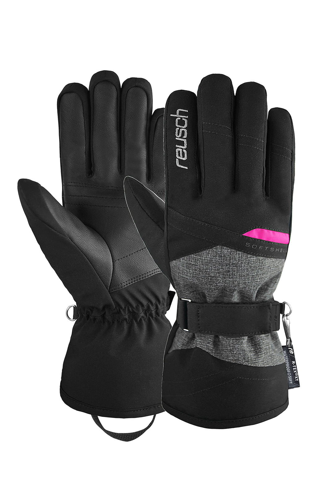 Reusch Damen Fingerhandschuhe Hellen R-TEX XT 7771 Blck/Blck Melang/Pink Glo 8.5, 7771 Blck/Blck Mel