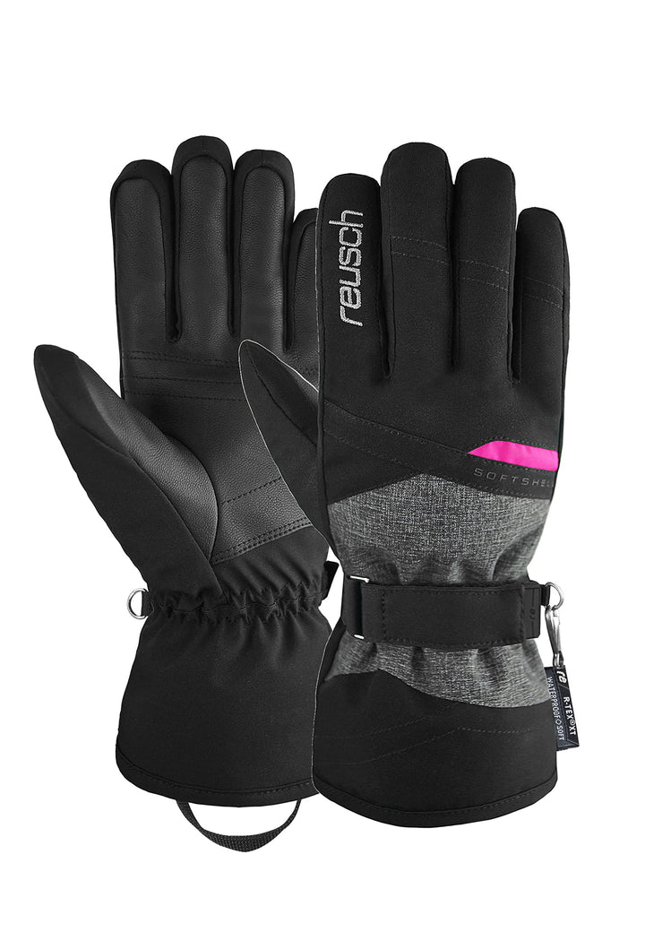 Reusch Damen Fingerhandschuhe Hellen R-TEX XT 7771 Blck/Blck Melang/Pink Glo 6, 7771 Blck/Blck Melan