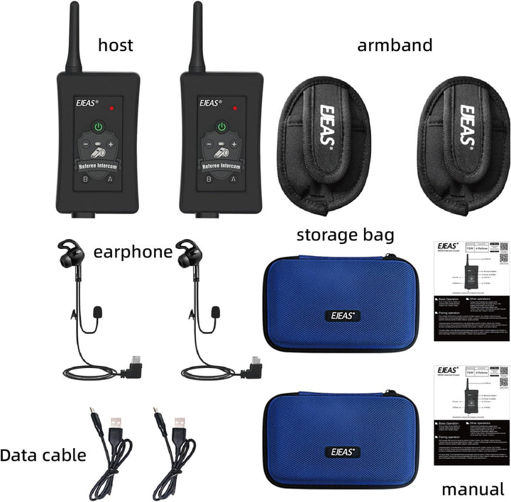 EJEAS FBIM Professionelles Fussball Schiedsrichter Bluetooth Intercom Headset Kommunikationssystem m