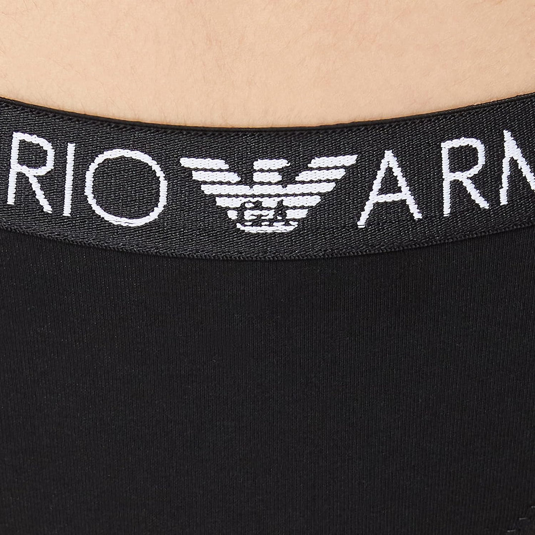 Emporio Armani Damen Bi-Pack Brazilian Brief Iconic Cotton Unterwäsche XS Black/Black, XS Black/Blac