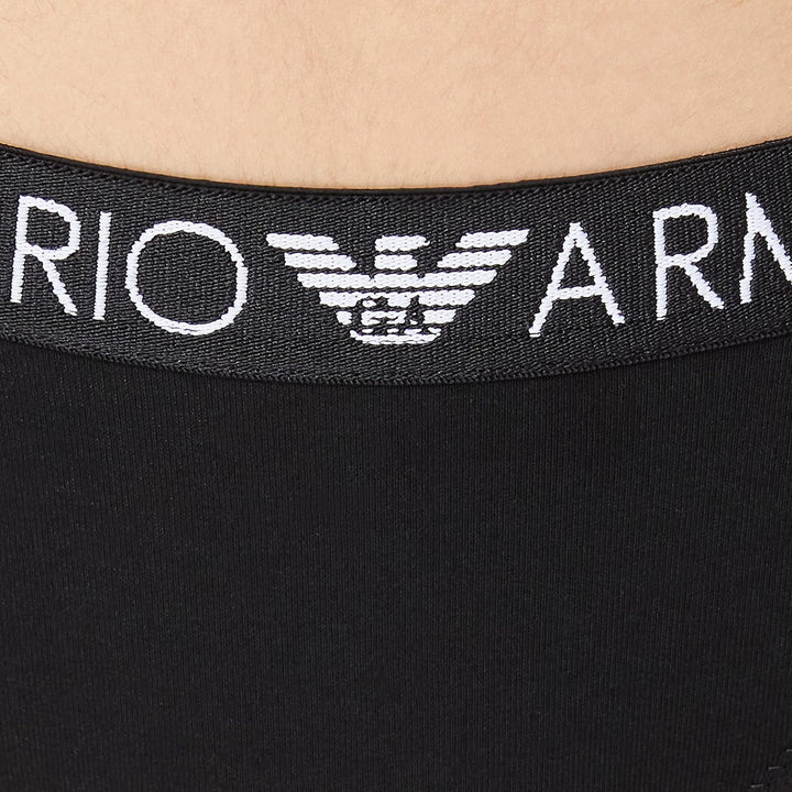 Emporio Armani Damen Bi-Pack Brazilian Brief Iconic Cotton Unterwäsche XS Black/Black, XS Black/Blac