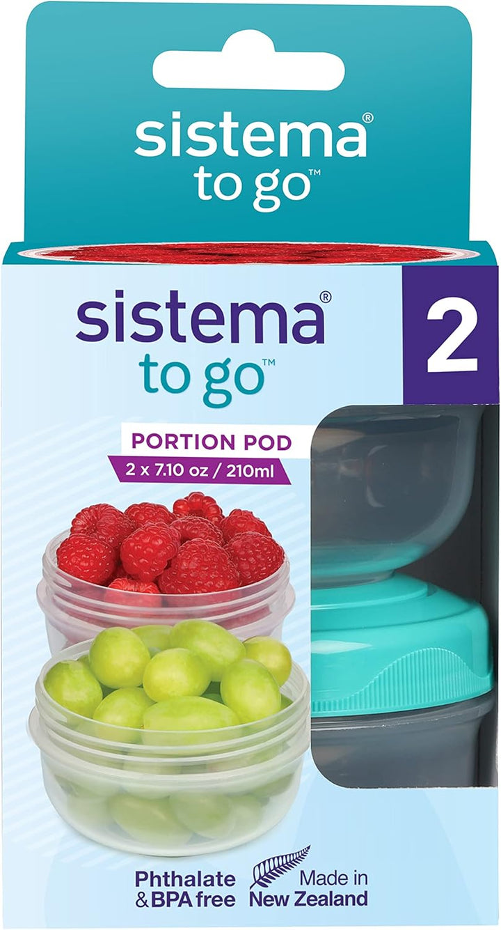 Sistema Snack Pots to GO | 210 ml | Stapelbare Snackboxen mit Deckel | BPA-frei | gemischte Farben |