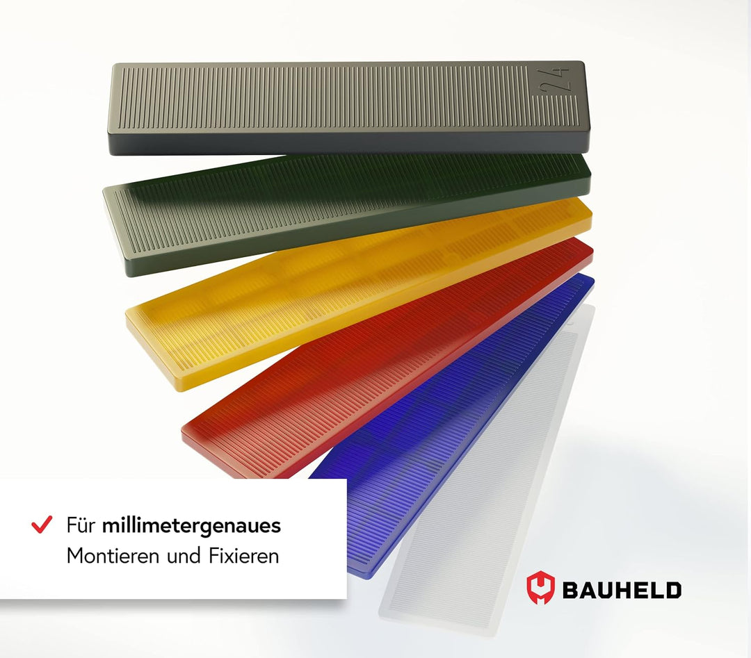 BAUHELD® Universal Verglasungsklötze 24x100 x 5mm [500 Stück] - Grüne Fenster-Abstandshalter Keile a