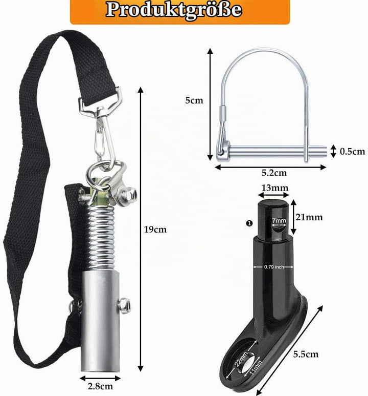 Fahrrad Anhängerkupplung Universal Adapter mit Sicherungsstift für Fahrradanhänger und Kinderanhänge