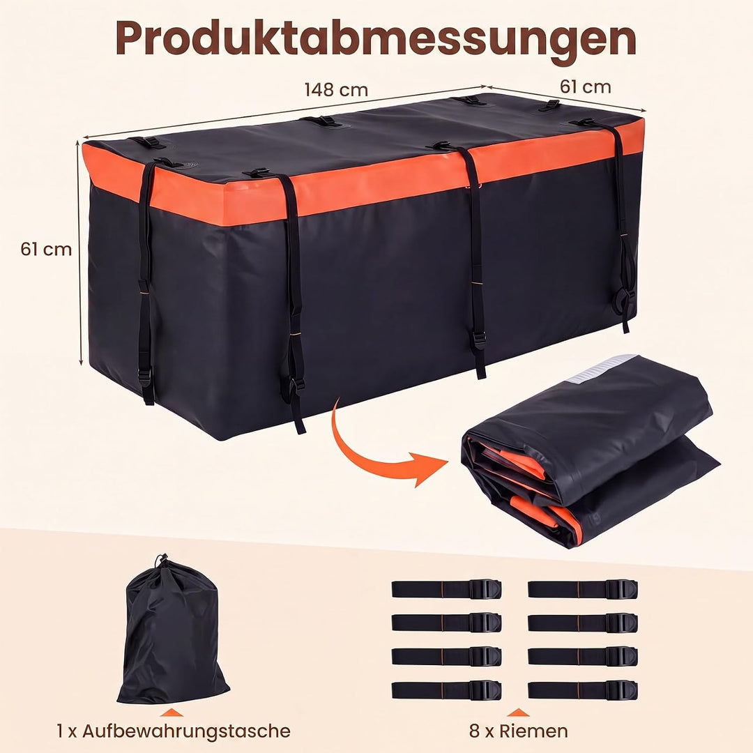 SOARS Heckbox für Anhängerkupplung, 550L Auto Hintere Gepäcktasche aus PVC mit verstärkten Riemen &amp;
