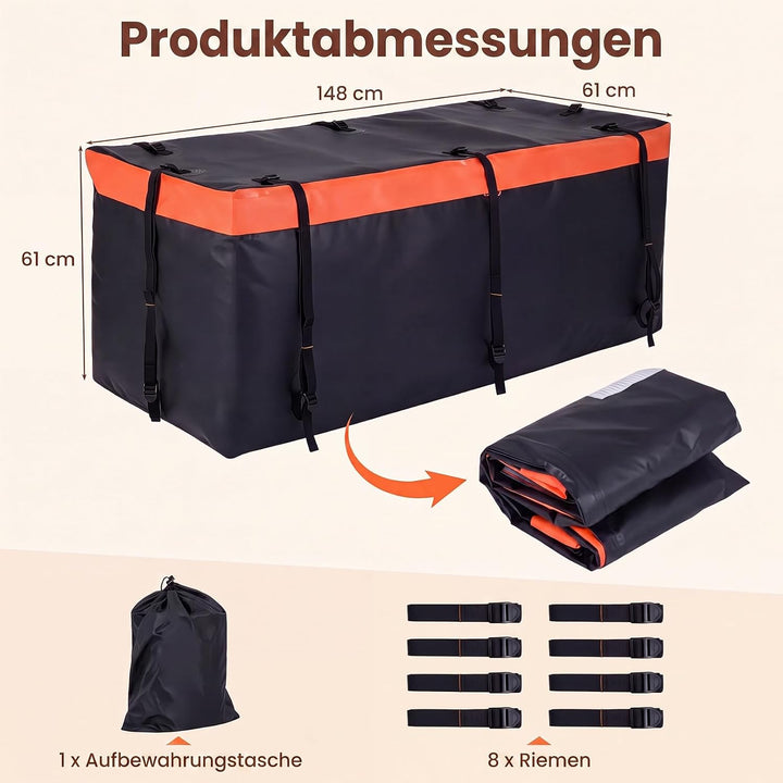 SOARS Heckbox für Anhängerkupplung, 550L Auto Hintere Gepäcktasche aus PVC mit verstärkten Riemen &amp;