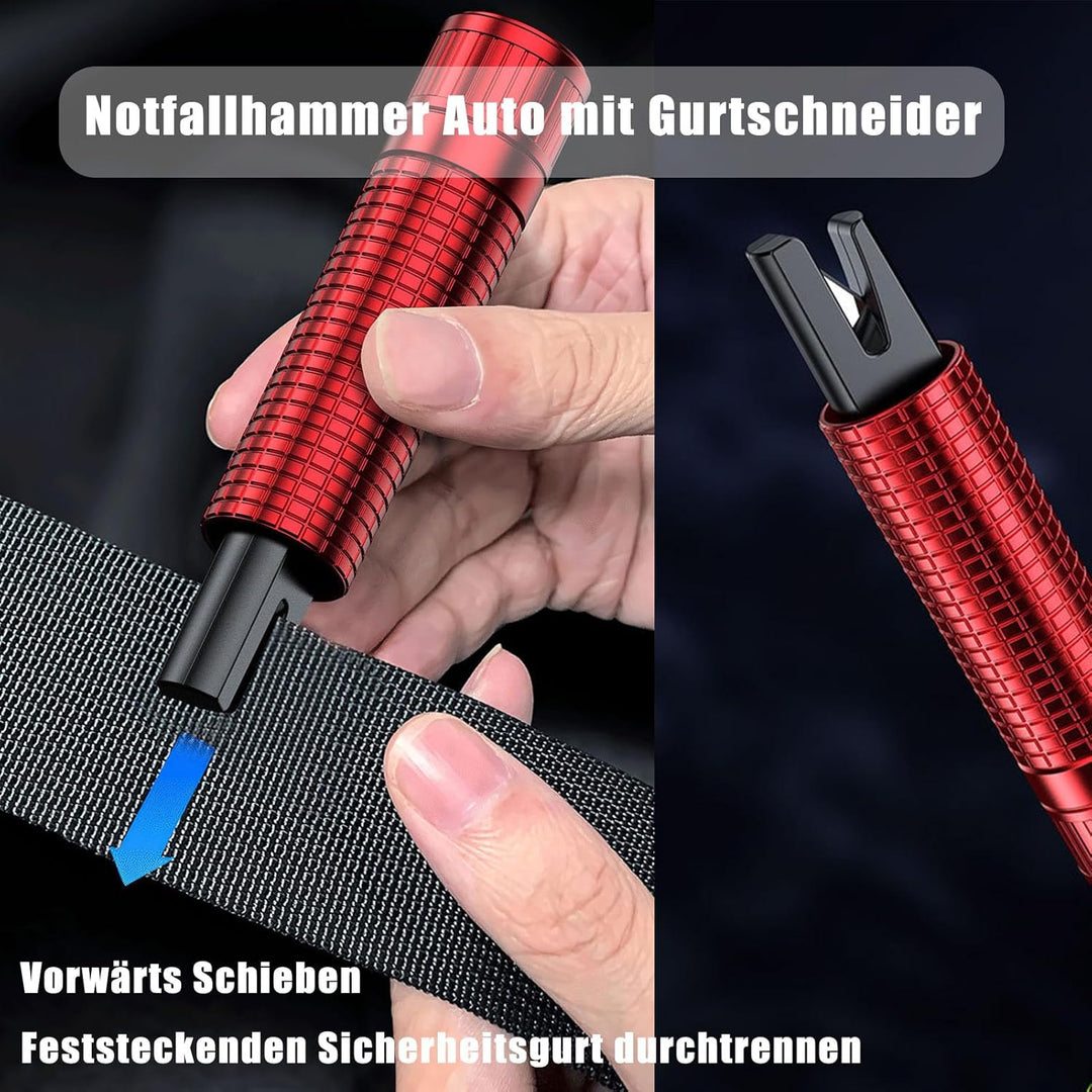Nothammer Auto mit Gurtschneider, 2 in 1 Gurtschneider Notfallhammer 2 Stück Sicherheitshammer Glasb